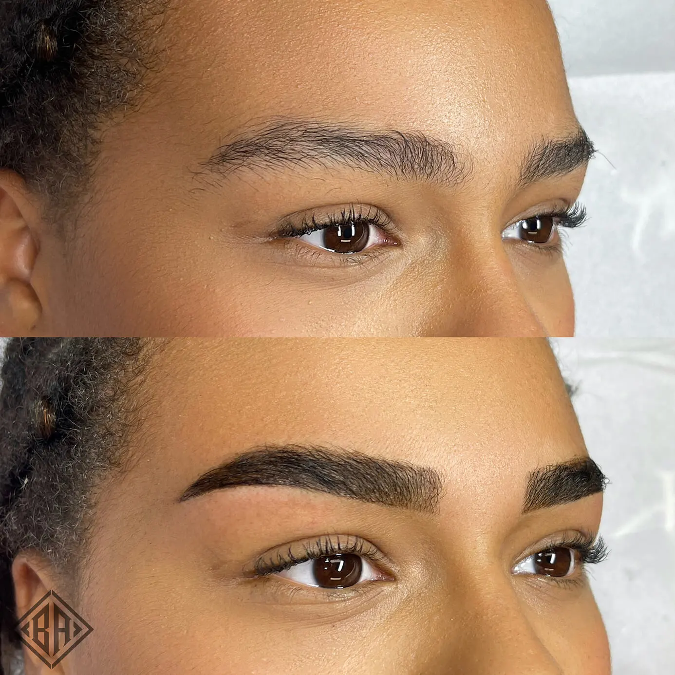 Avant et après le henné pour les sourcils - Beauty Art Pro