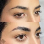 Rehaussement des sourcils et teinture hybride Avant et après - beauty art pro 4