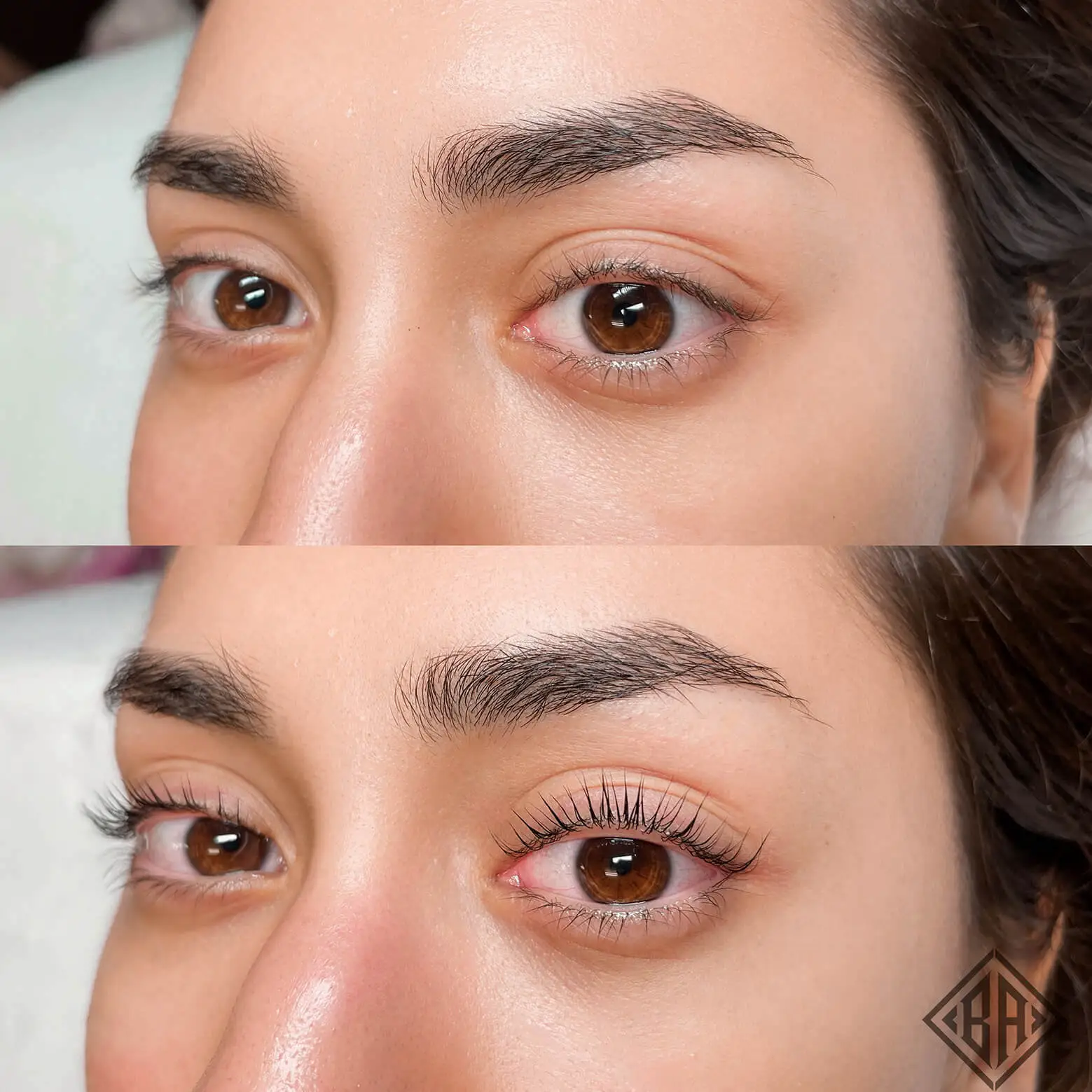 avant et après le rehaussement de cils - beauty art pro